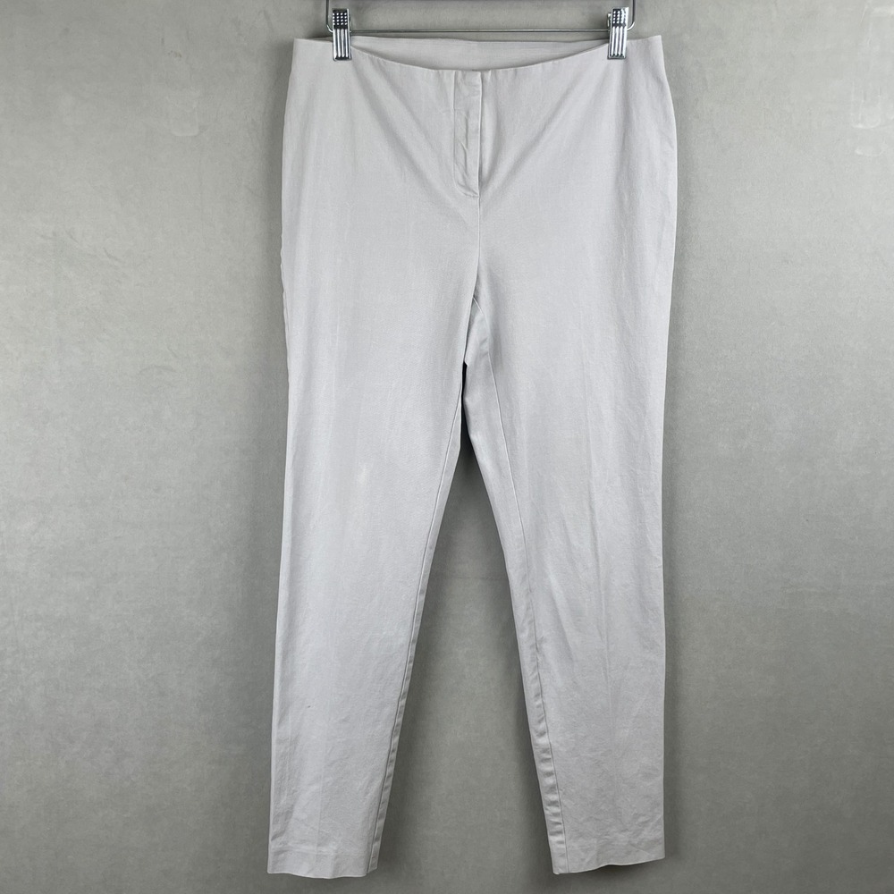 Alfani Womens Light Gray Slim Leg Stretch Dress Pants Sz 8 Business Casual Work